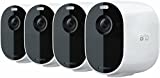 Arlo Pro 4 Spotlight Camera 4 Pack - Wireless Security, 2K Video & HDR, Color Night Vision, 2 Way Audio, Direct to WiFi No Hub Needed, VMC4450P (RENEWED)