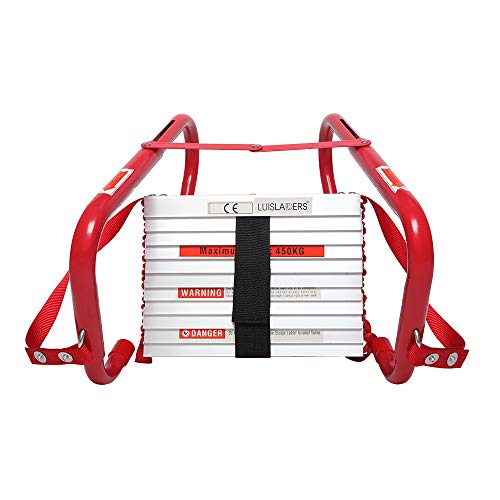 LUISLADDERS Fire Escape Ladder 3 Story with Anti-Skid Rungs Portable Emergency Escape Ladder, Easy to Deploy Store 25- Feet