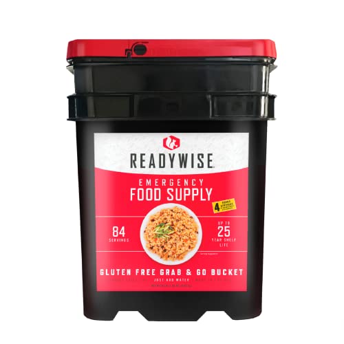 ReadyWise Emergency Food Supply, Gluten Free Breakfast and Entree Variety, 25-Year Shelf Life, 84 Servings