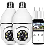 OFYOO Light Bulb Security Camera Wireless Outdoor Indoor 2.4G/5G WiFi Security Cameras for Home Security 360° Panoramic Motion Detection and Alarm Two-Way Audio Based E27 Light Bulb Socket