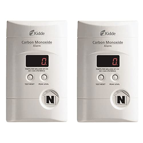 Kidde Nighthawk Carbon Monoxide Detector, AC-Plug-In with Battery Backup, Digital Display, Pack of 2