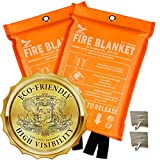 Supa Ant Fire Blanket - USA Assembled & Certified Survival Gear - Award Winning Fire Suppression Survival Kits - Emergency Fire Blanket - Fiberglass Blanket - Fire Blanket for home - 39"x39" Pack of 2