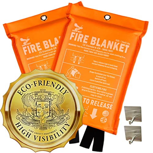 Supa Ant Fire Blanket - USA Assembled & Certified Survival Gear - Award Winning Fire Suppression Survival Kits - Emergency Fire Blanket - Fiberglass Blanket - Fire Blanket for home - 39"x39" Pack of 2