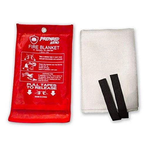 Prepared Hero Extra Large Emergency Fire Blanket - 1 Pack - Extra Large Fire Suppression Blanket for Kitchen, 47” x 71” XL Fire Blanket for Home, Fiberglass Fire Blanket, XL