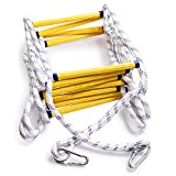 Aoneky Fire Escape Rope Ladder - Flame Resistant Emergency Fire Safety Evacuation Ladder with Hook Carabins for Kids and Adults, 2-3 Story Fire Rescue Ladder (16 Ft)