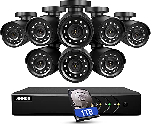 ANNKE 5MP Lite Security Camera System Outdoor with AI Human/Vehicle Detection, 8CH H.265+ DVR and 8 x 1920TVL 2MP IP66 Home CCTV Cameras, Smart Playback, Email Alert with Images, 1TB Hard Drive - E200